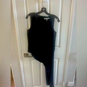 Trina Turk-NWT-Black Sleeveless Asymmetrical Blouse- size M